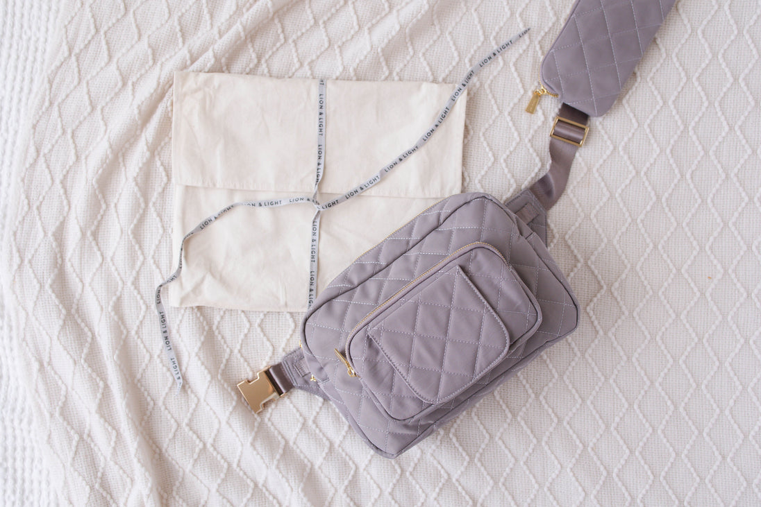 The Jetsetter Mini Diaper Bag - Grey Lion & Light