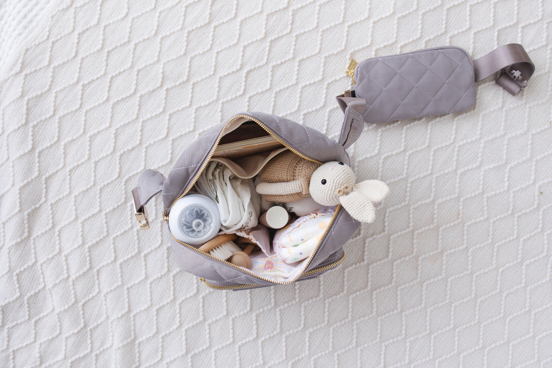 The Jetsetter Mini Diaper Bag - Grey Lion & Light