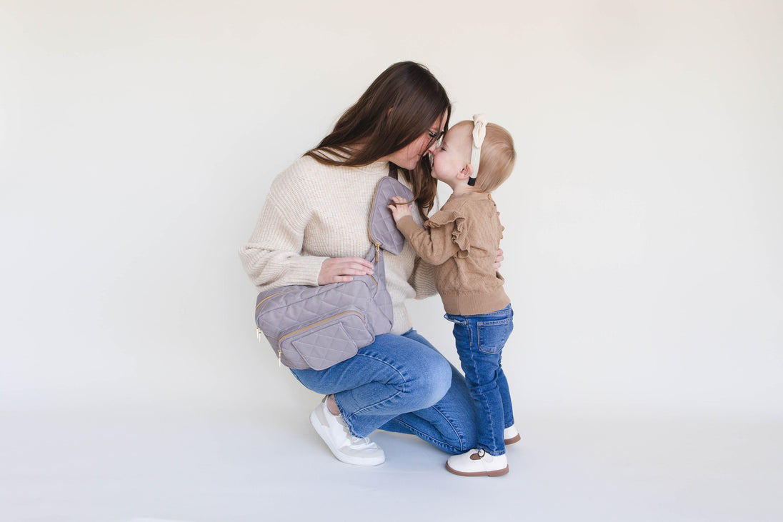 The Jetsetter Mini Diaper Bag - Grey Lion & Light