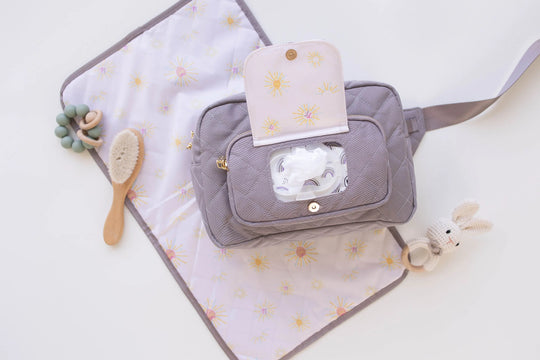 The Jetsetter Mini Diaper Bag - Grey Lion & Light