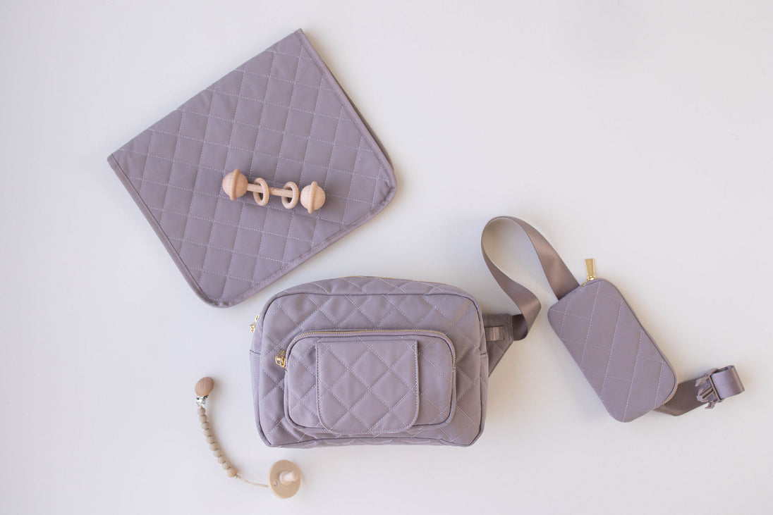 The Jetsetter Mini Diaper Bag - Grey Lion & Light