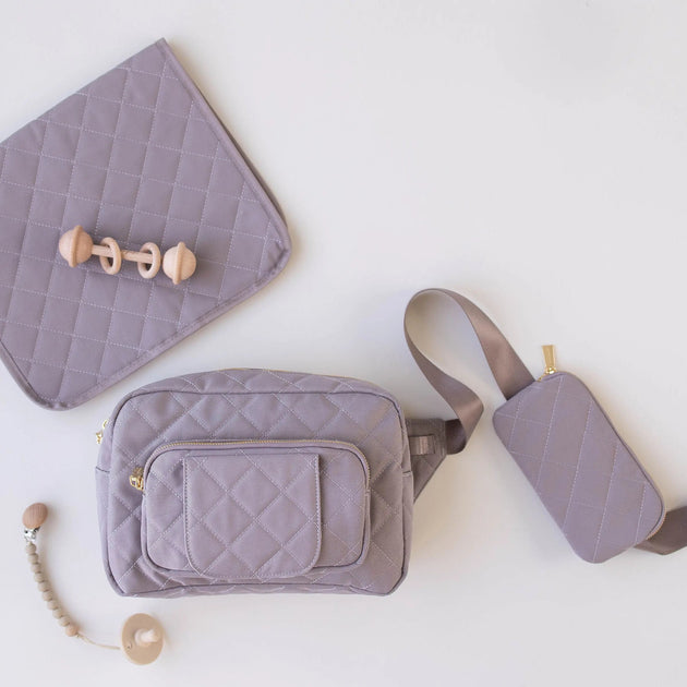 Compact diaper bag styled for toddler mom life and travel