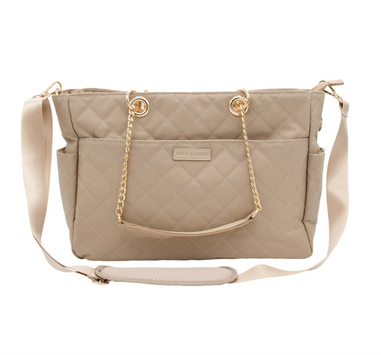 Essential Carryall Tote with Removable Diaper Clutch Lion & Light