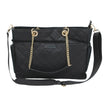 Large quilted diaper tote bag in black