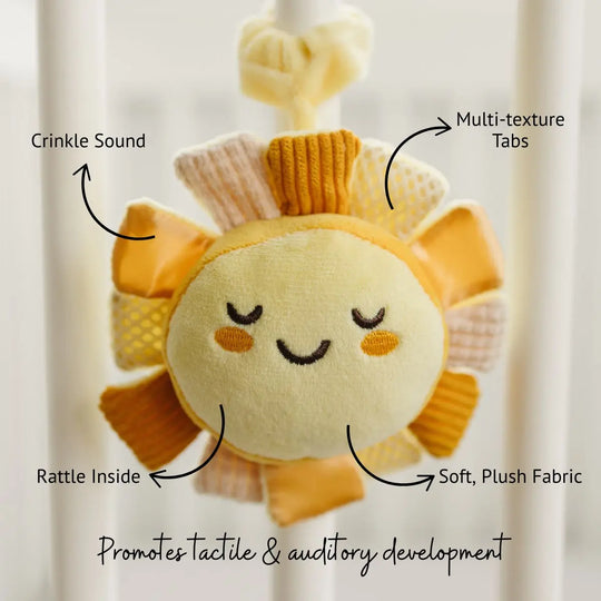 Sunny the Sensory Pal – Crinkle Toy & Plush Bag Charm - Lion & Light