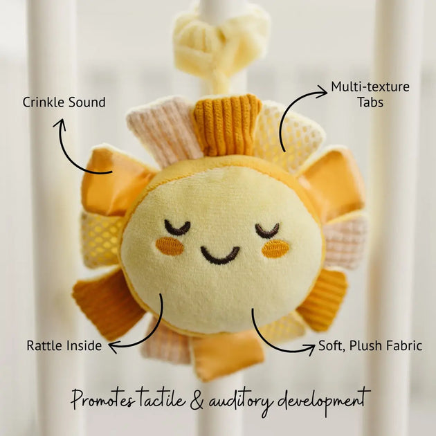 Sunny the Sensory Pal – Crinkle Toy & Plush Bag Charm - Lion & Light