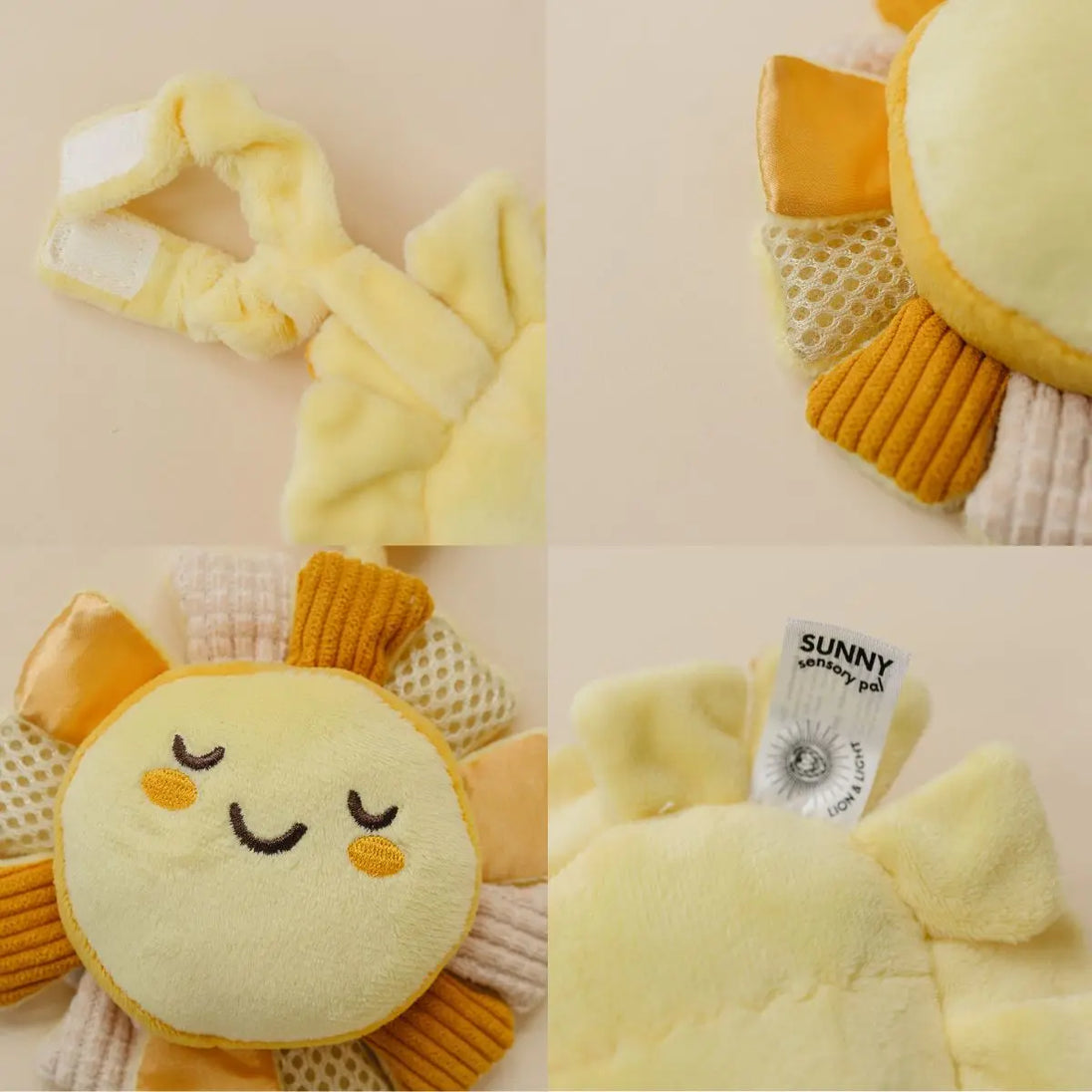 Sunny the Sensory Pal – Crinkle Toy & Plush Bag Charm - Lion & Light