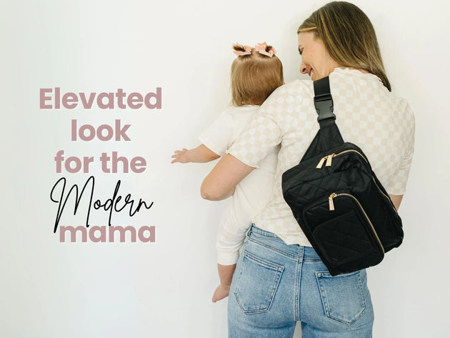 Black Diaper Bag | Jetsetter Mini Stylish & Functional